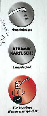 AquaSu „Bali Professional“ Spültisch-Einhebelmischer (Niederdruck, herausziehbar, chrom)